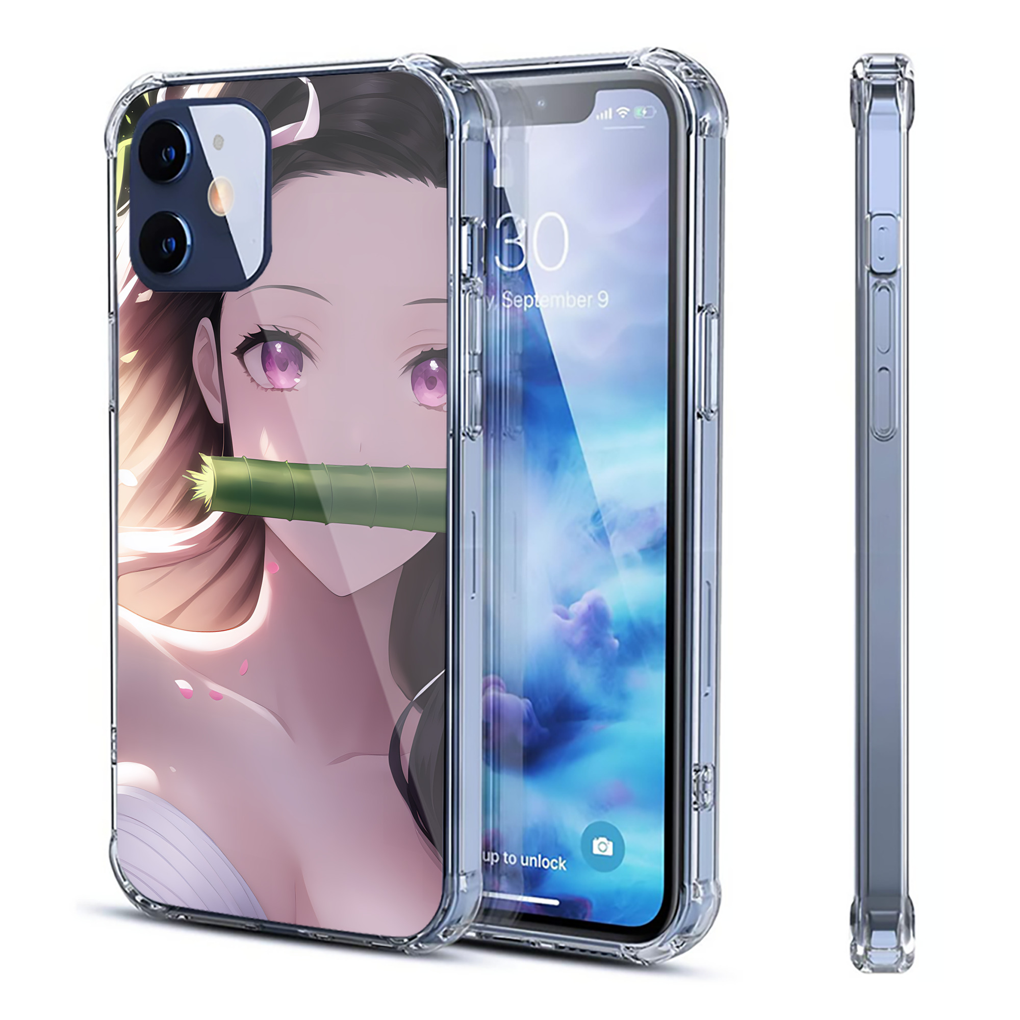 （画像用） 鬼滅の刃（きめつのやいば）竈門 禰󠄀豆子／かまど ねずこ Kamado Nezuko 【iPhone 12シリーズ対応】透明スマホケース（クリアソフトケース）